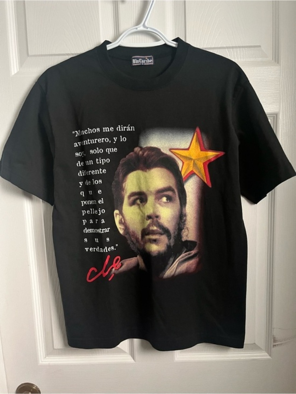 Vintage Che Guevara Graphic Tee Blu Caribe T-Shirt Black Medium Men Short Sleeve